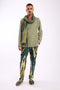 Straight leg pants in printed cotton gabardine with 2 flap pockets